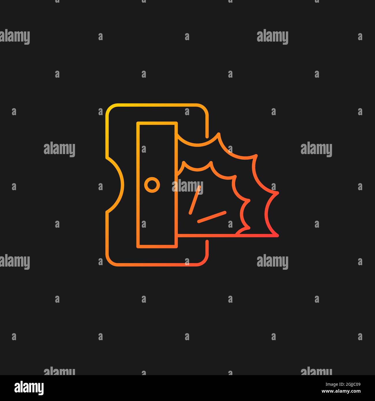 Pencil sharpener gradient vector icon for dark theme Stock Vector