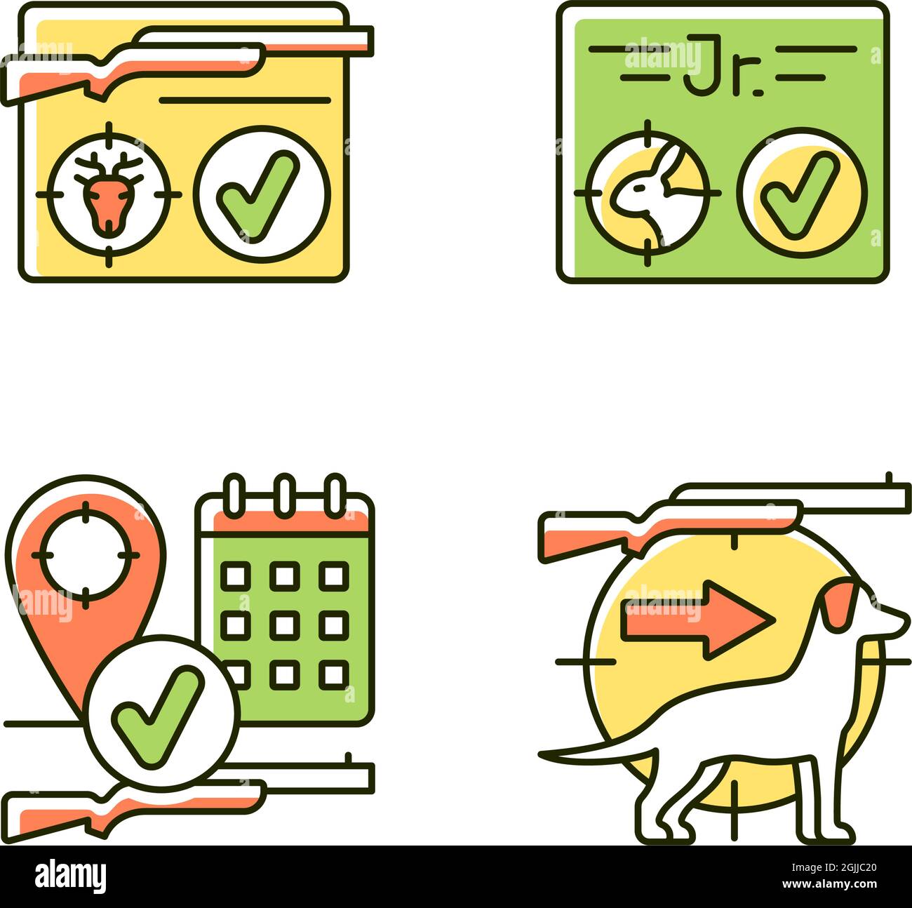 Hunting regulations RGB color icons set Stock Vector Image & Art - Alamy