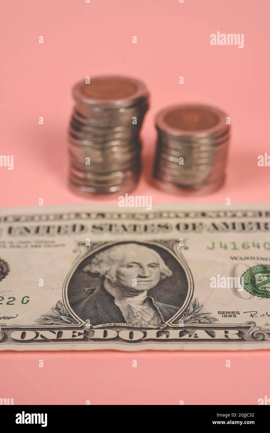 Concept of value and savings of US dollars Stock Photo