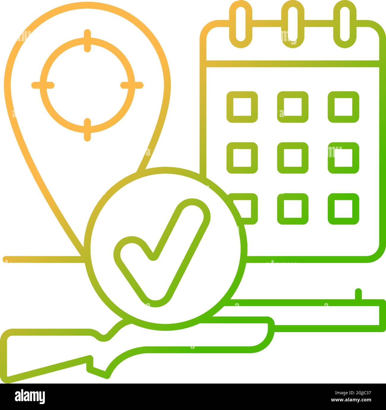 Hunting season gradient linear vector icon Stock Vector