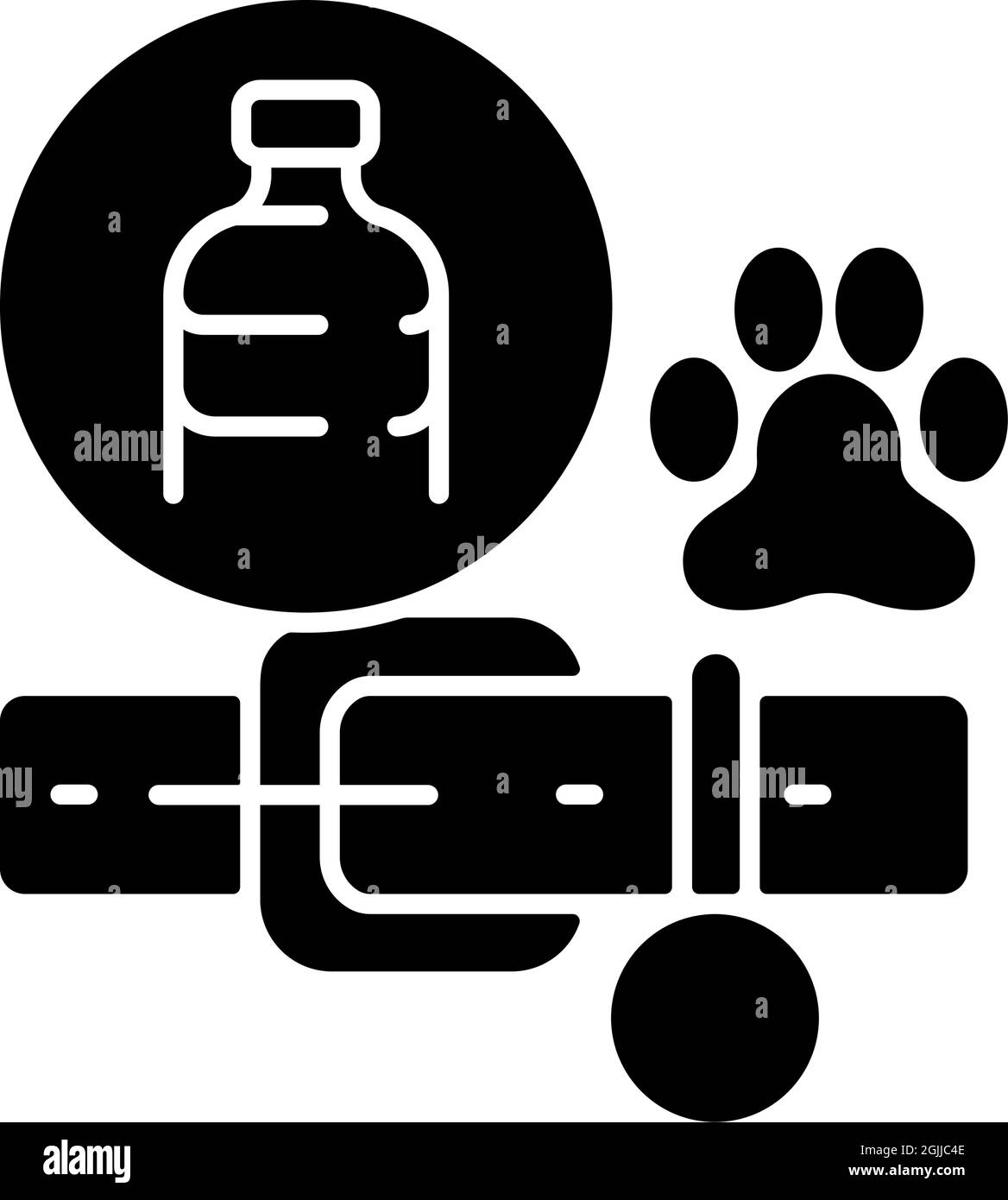 Dog collars made from plastic black glyph icon Stock Vector Image & Art