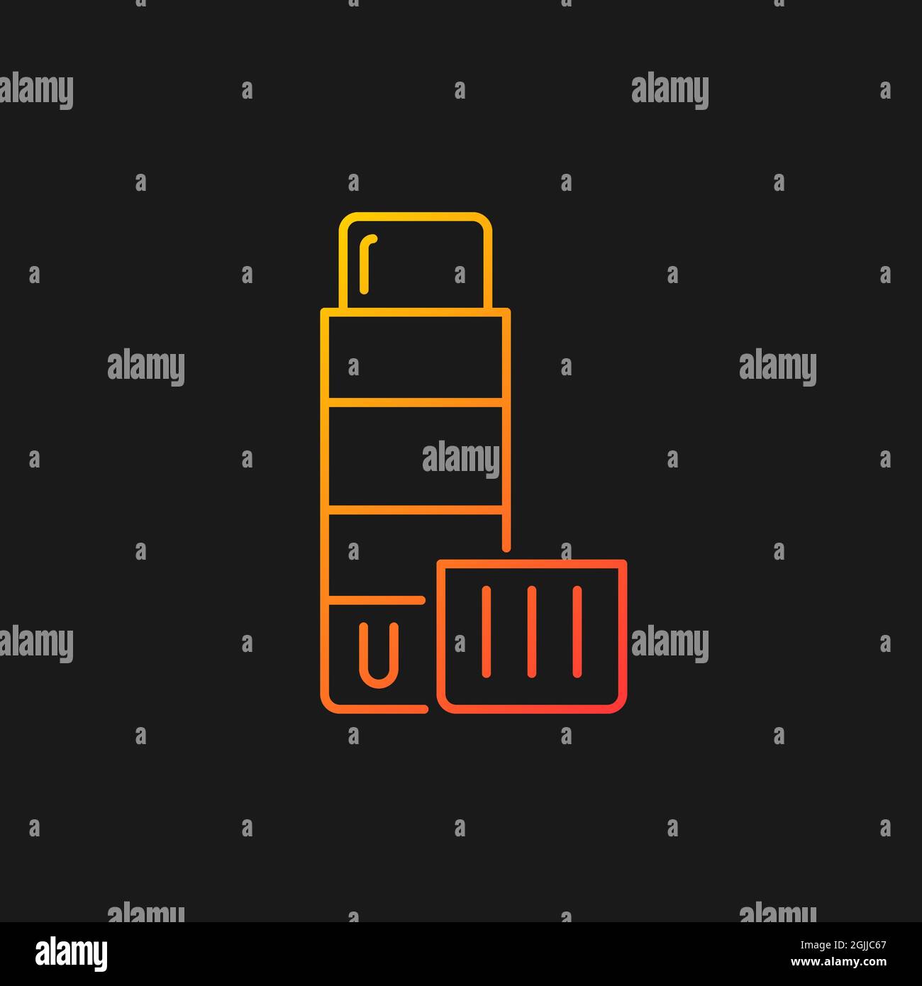 Glue stick gradient vector icon for dark theme Stock Vector