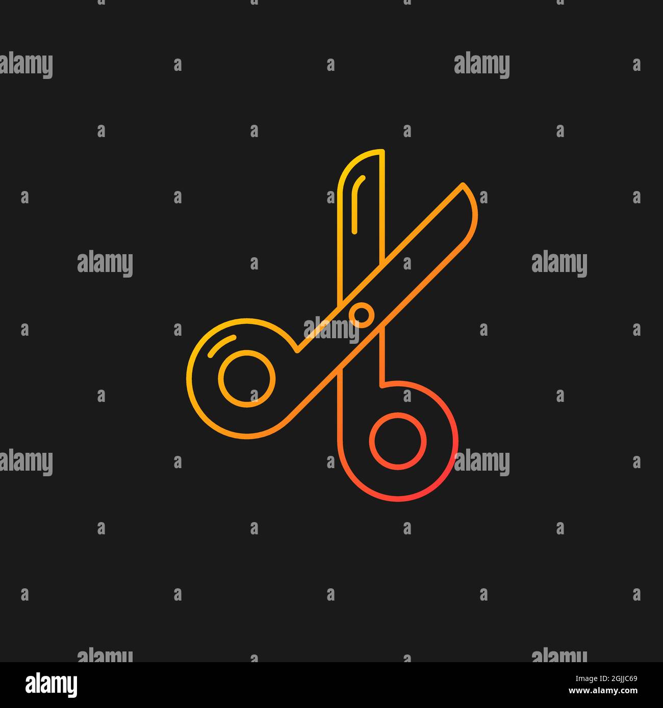 Scissors gradient vector icon for dark theme Stock Vector