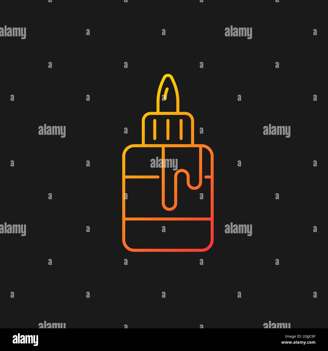 Glue bottle gradient vector icon for dark theme Stock Vector