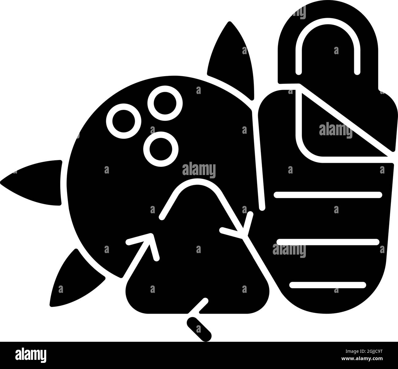 Sleeping bag from coconut shell black glyph icon Stock Vector