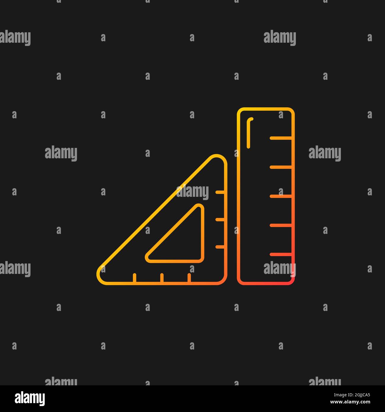 Ruler gradient vector icon for dark theme Stock Vector
