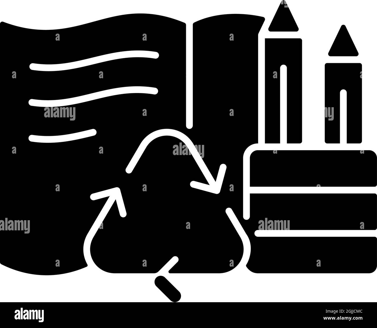 Stationery From Recycled Magazines Black Glyph Icon Clipart Plastic