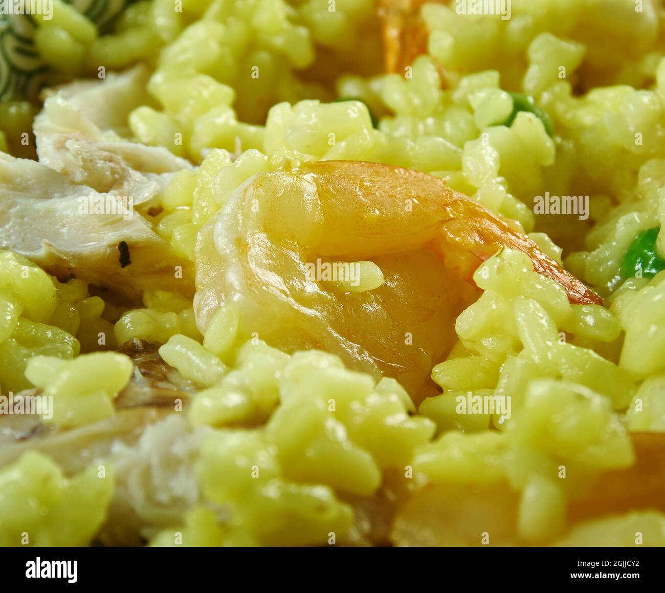 Acorda de camarao - Traditional  shellfish Bread Soup From Portugal Stock Photo