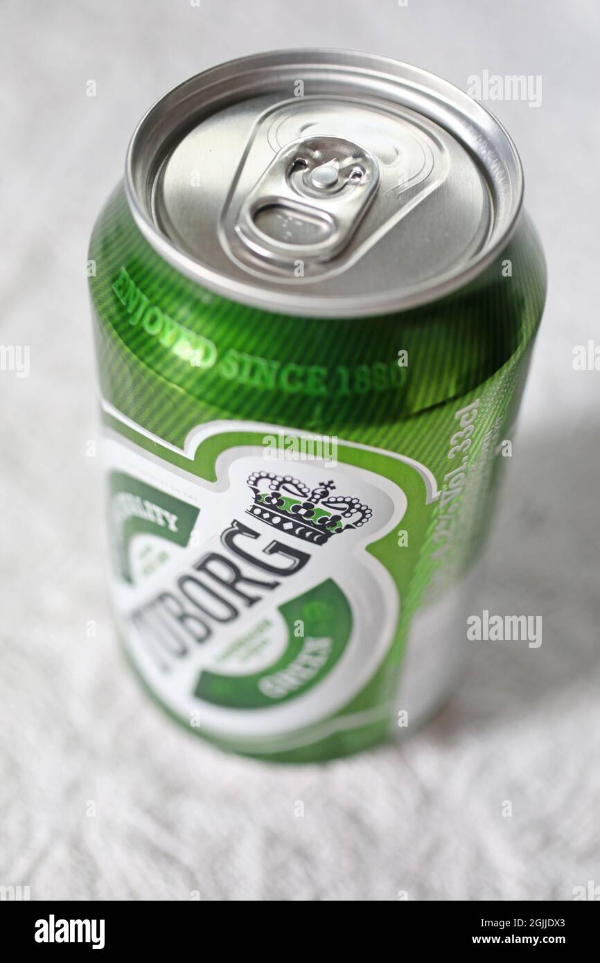 A beer can from Tuborg. Stock Photo