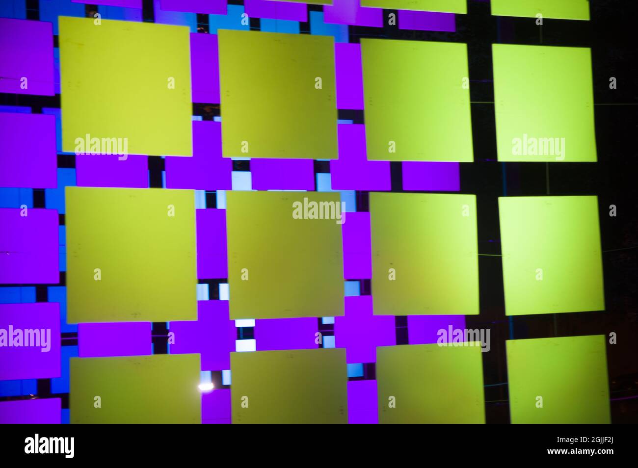 Abstract conceptual background with different green and blue squares ...