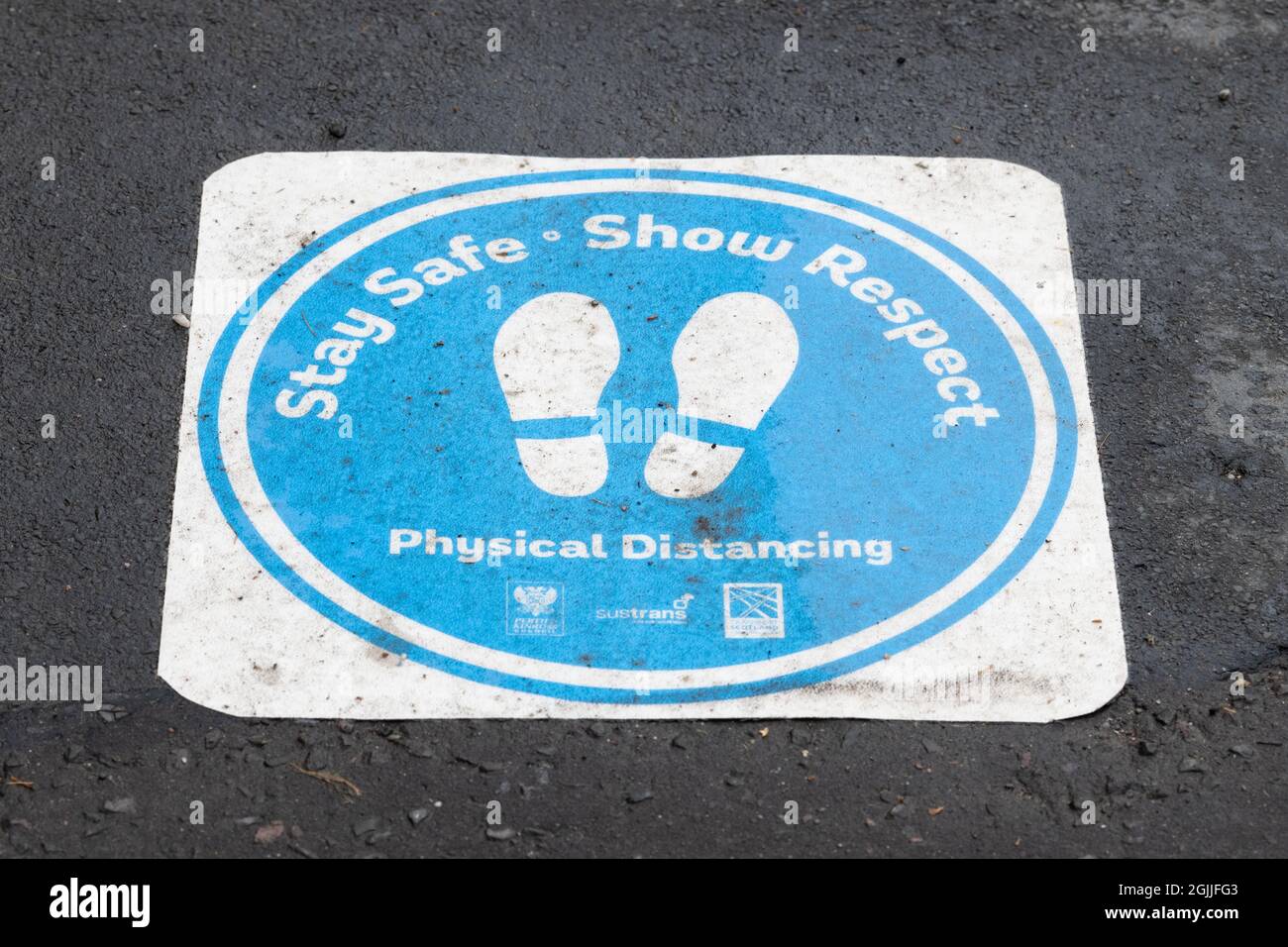 physical distancing sign uk stay safe, show respect physical