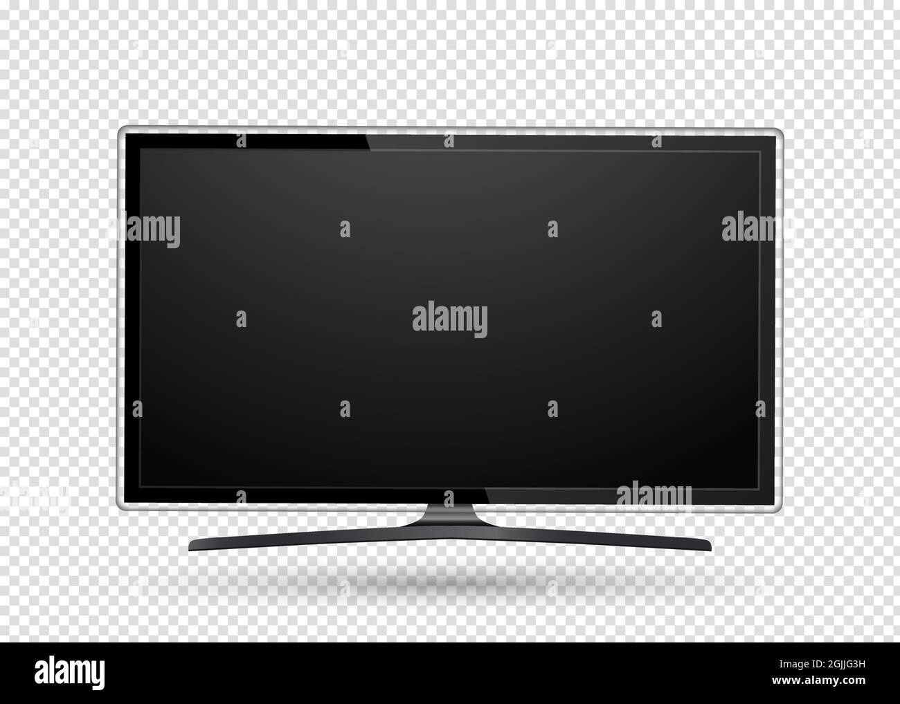 Realistic 4k ultra hd monitor. Blank tv screen. Stock Vector