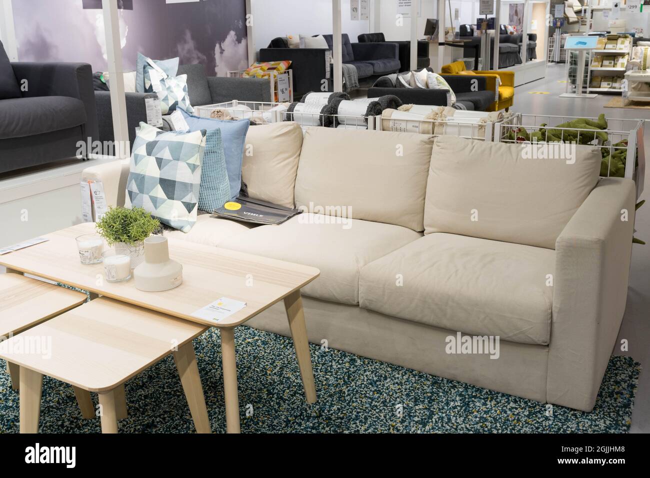 Interior design, modern and colourful Sofa sitting room with Ikea