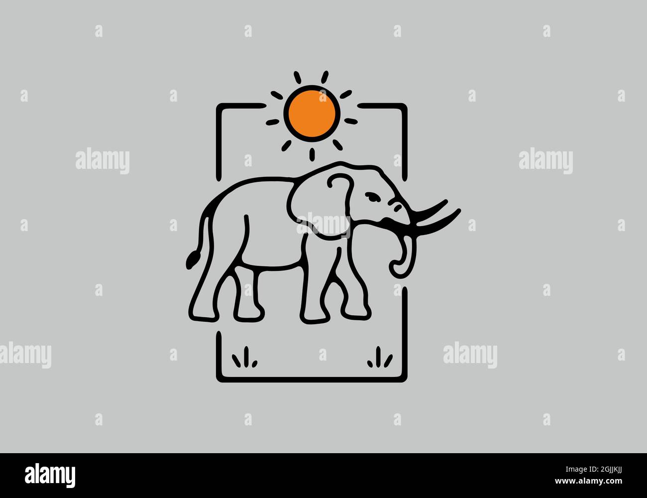Line art illustration of elephant design Stock Vector Image & Art - Alamy