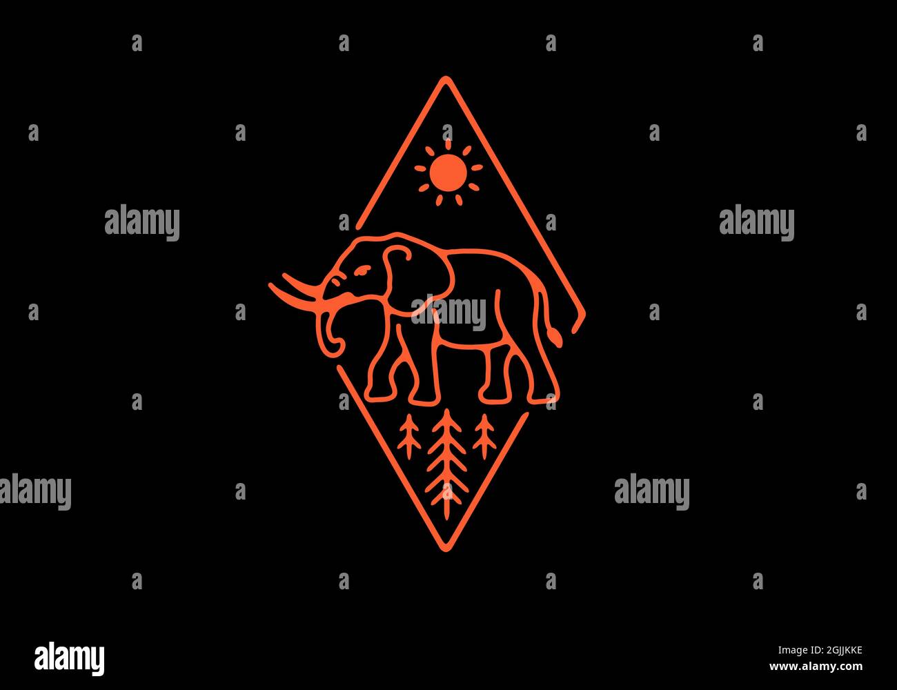 Line art illustration of elephant design Stock Vector Image & Art - Alamy