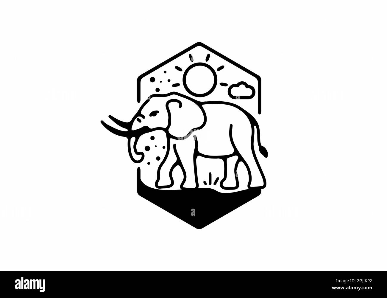 Line art illustration of elephant design Stock Vector