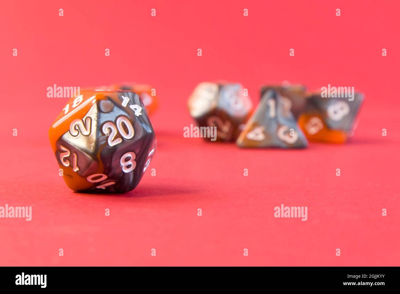 Set of dice for fantasy dnd and rpg tabletop games. Board game