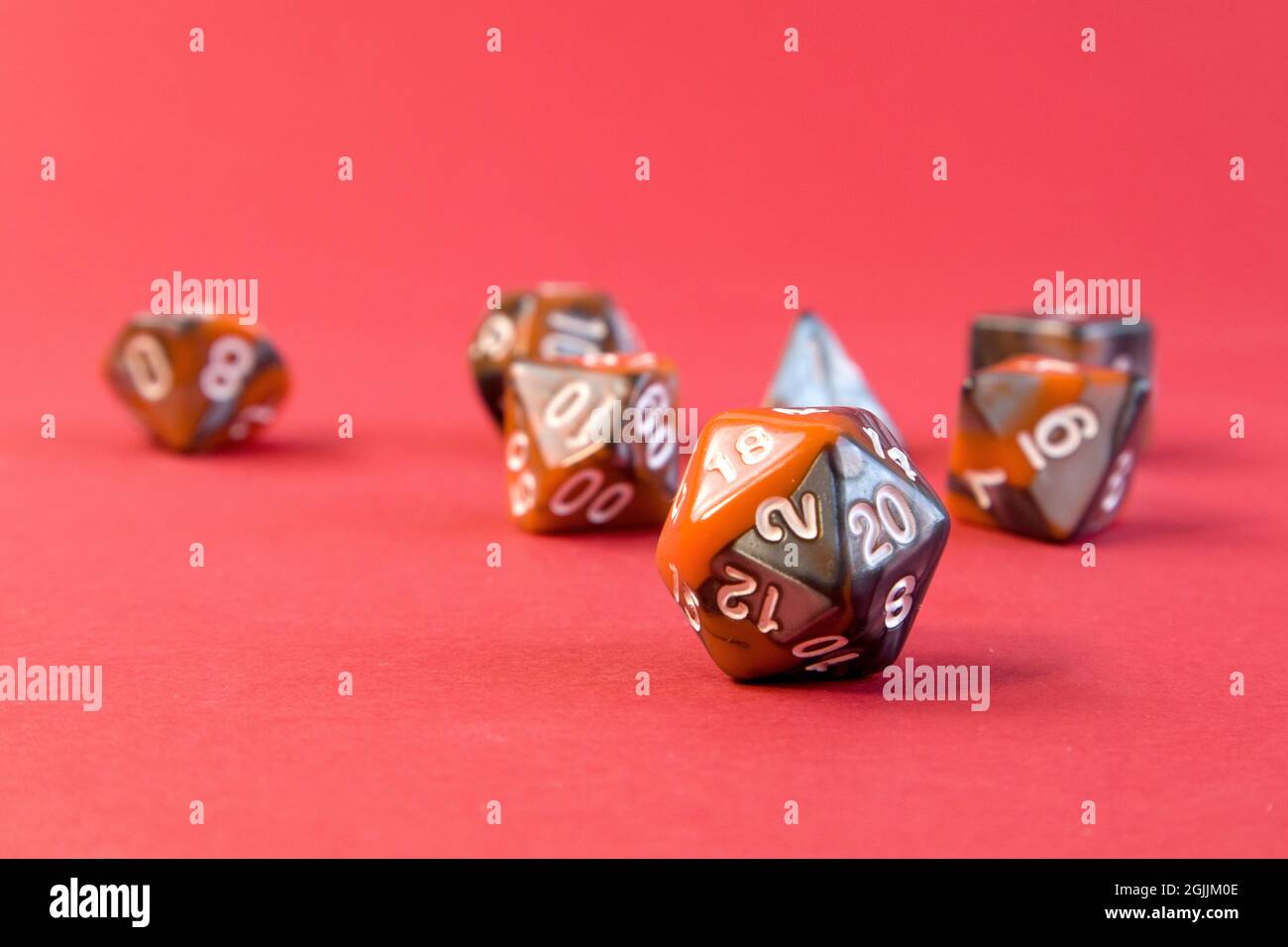 Set of dice for fantasy dnd and rpg tabletop games. Board game