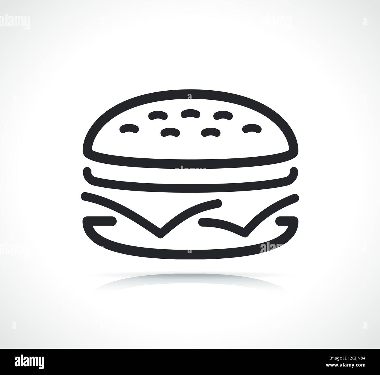 burger thin line icon isolated black design Stock Vector