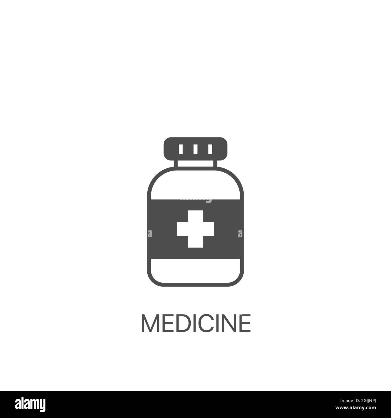 Medicine bottle vector line icon. Single line symbol for web design or mobile app Stock Vector