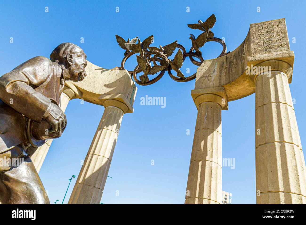 Atlanta Olympic Park,statue Baron Pierre de