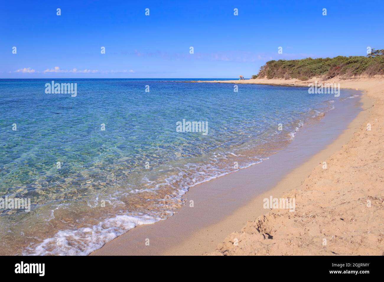 The most beautiful beaches of Italy: Punta Prosciutto in Apulia. The coastline  is a corner of paradise in the heart of Salento. Stock Photo