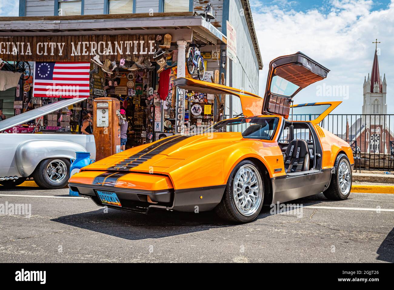 Virginia City, NV July 30, 2021 1975 Bricklin SV1 sports car at a