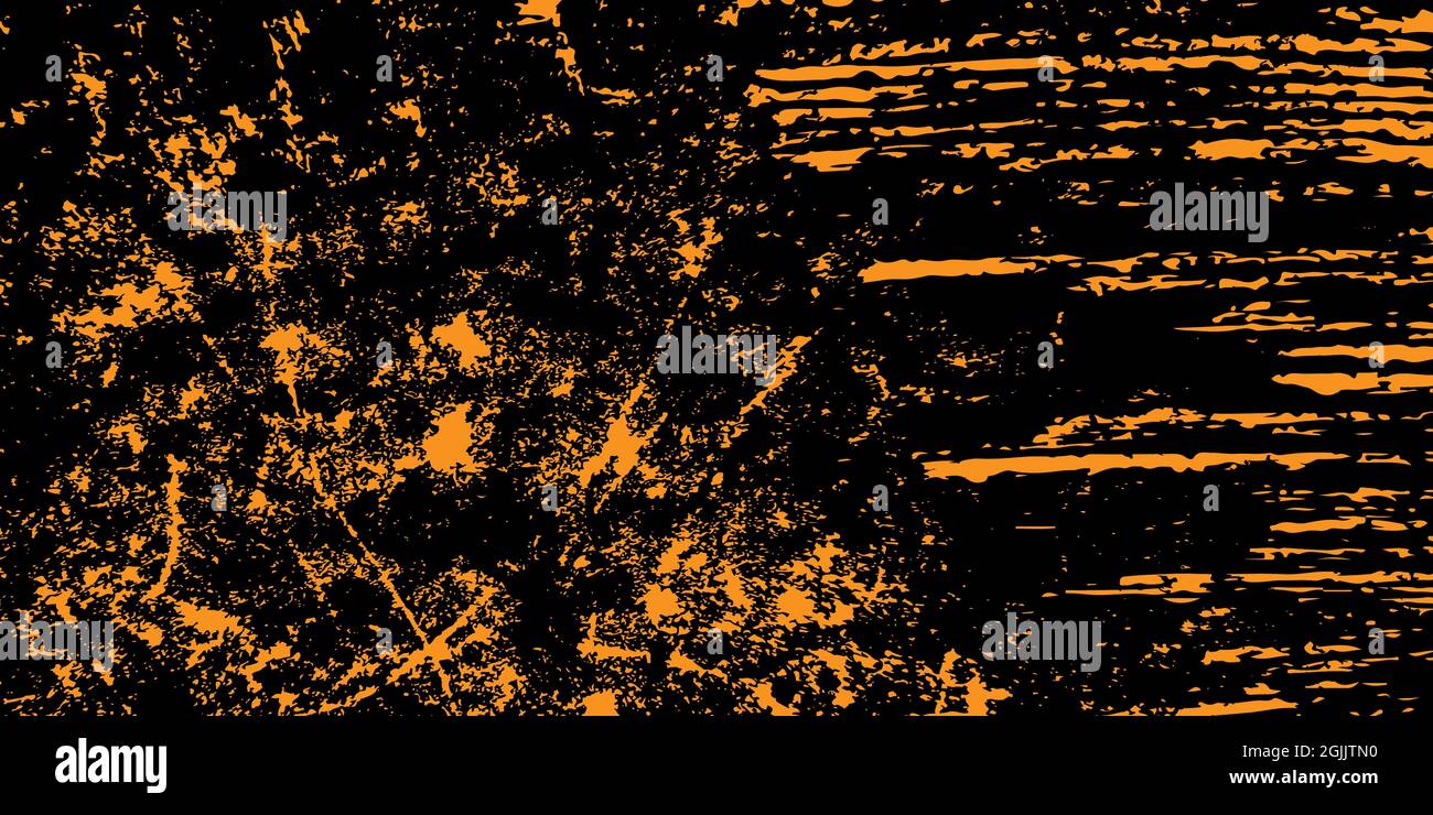 Black and gold scratch grungy background. Texture of spots, stains, ink