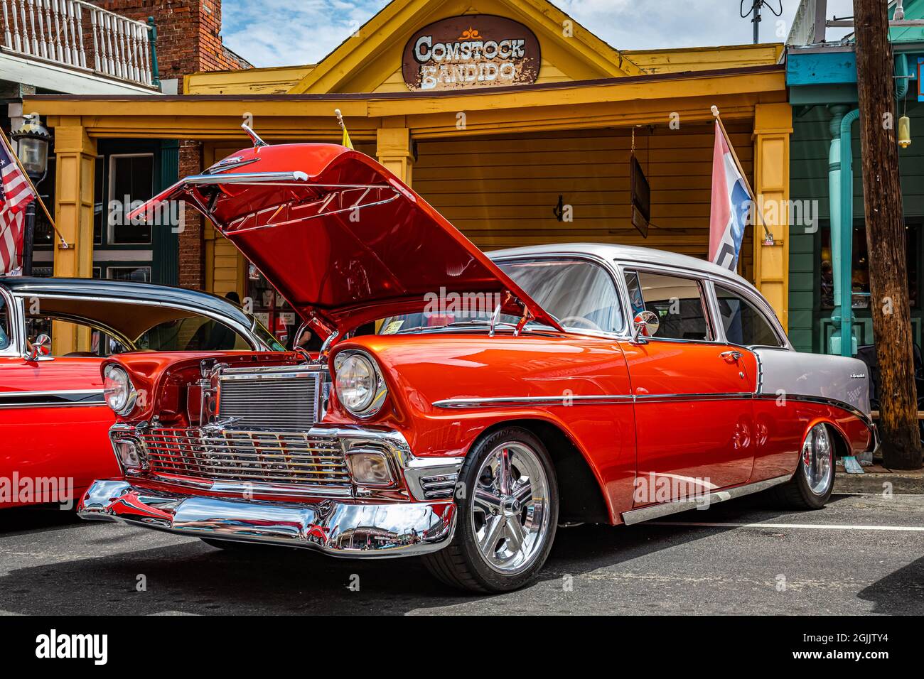 Virginia City, NV July 30, 2021 1956 Chevrolet 210 Delray coupe at a