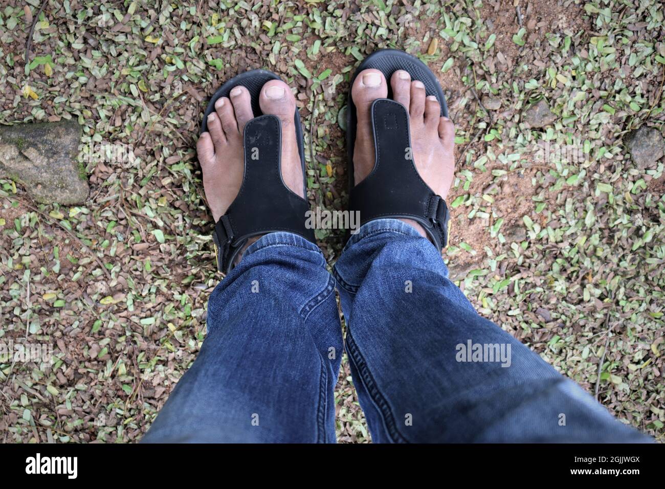 Selfie foot legs black shoes hi-res stock photography and images - Alamy