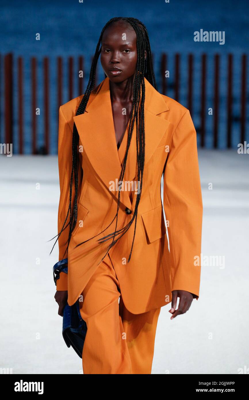 Model walks on the runway at the Proenza Schouler fashion show