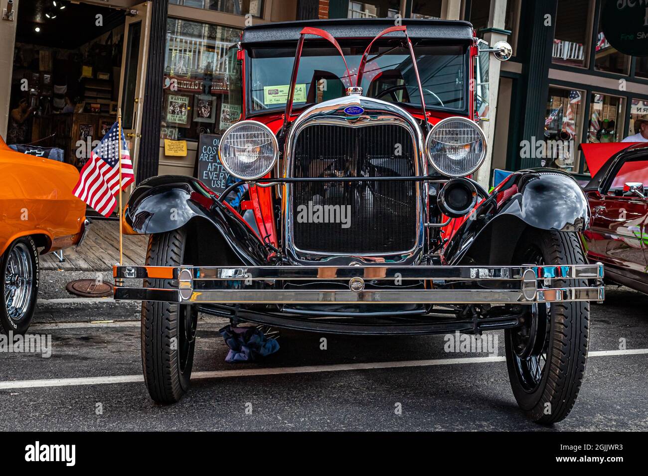 Virginia City, NV July 30, 2021 1929 Ford Model A coupe at a local