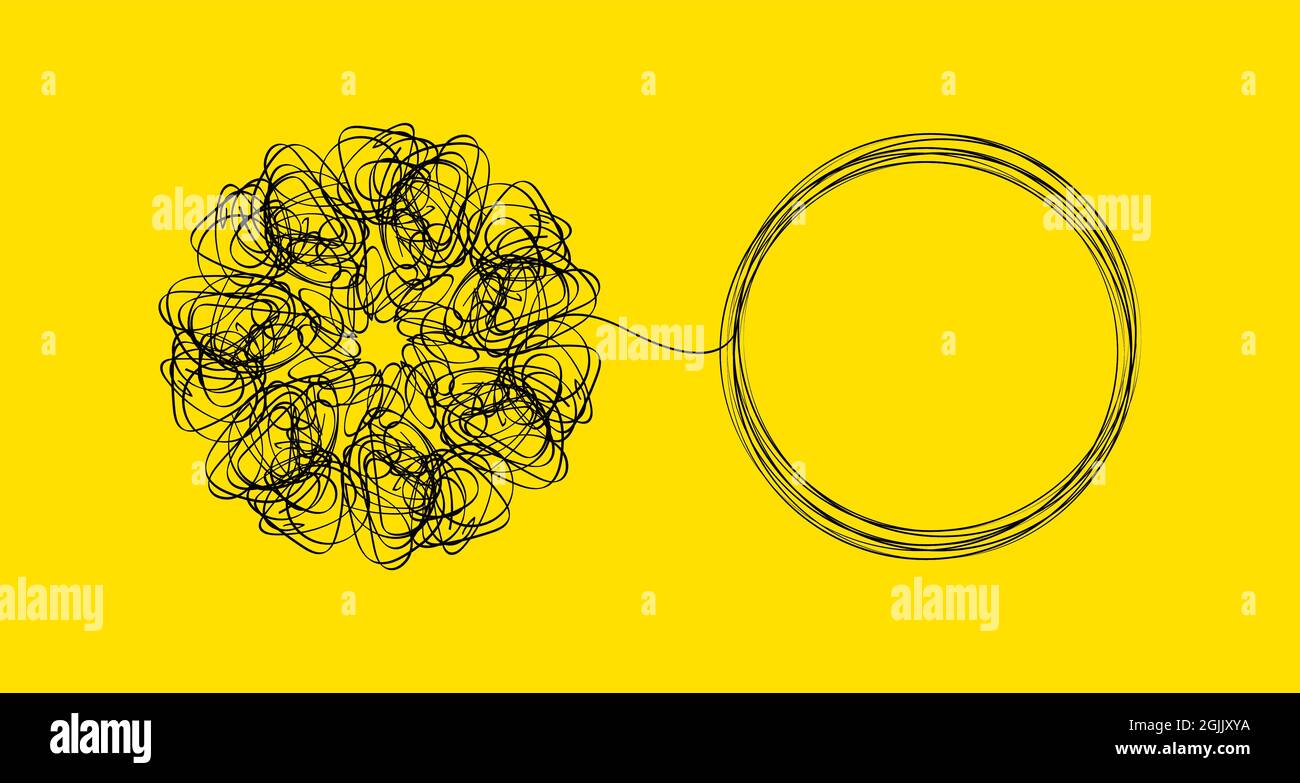 Tangle tangled and untangled. Abstract metaphor, concept of solving  problems in business Stock Vector Image & Art - Alamy