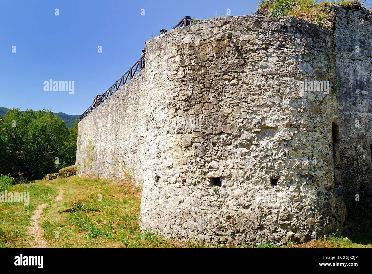 Tolmin Castle, or Castle on Kozlov Rob, above Tolmin, Slovenia Stock Photo  - Alamy