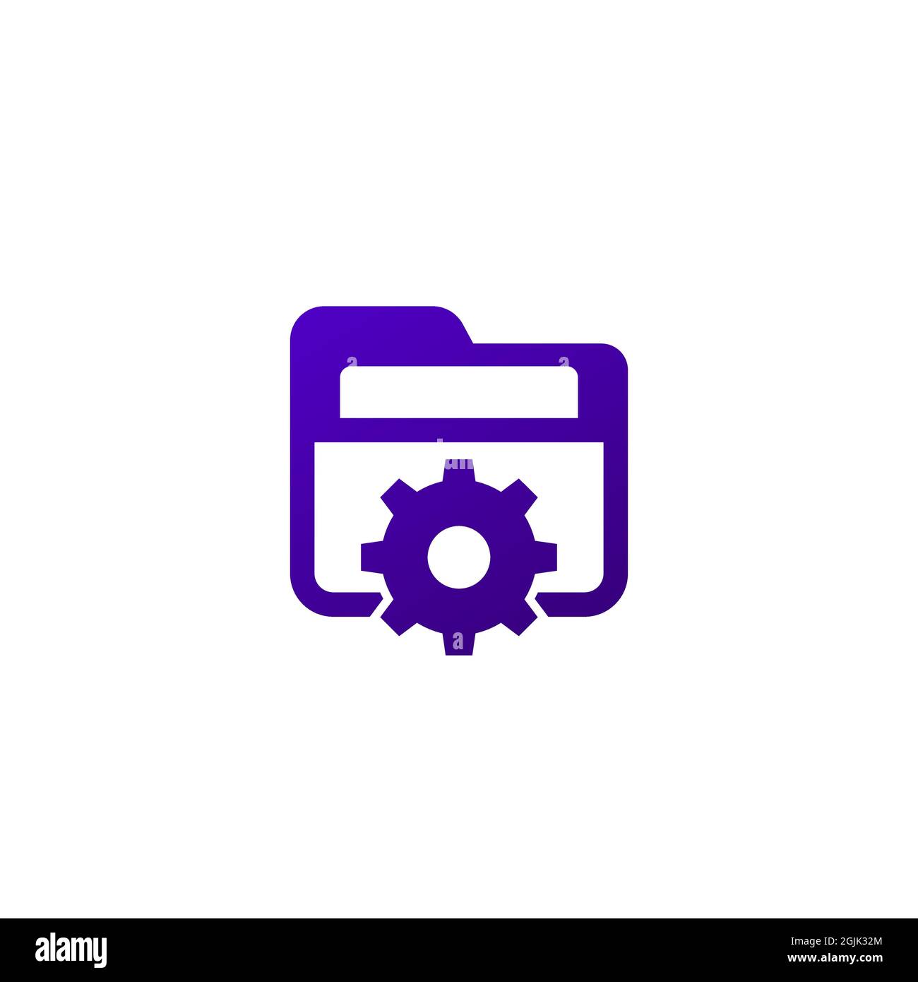 folder settings icon on white Stock Vector