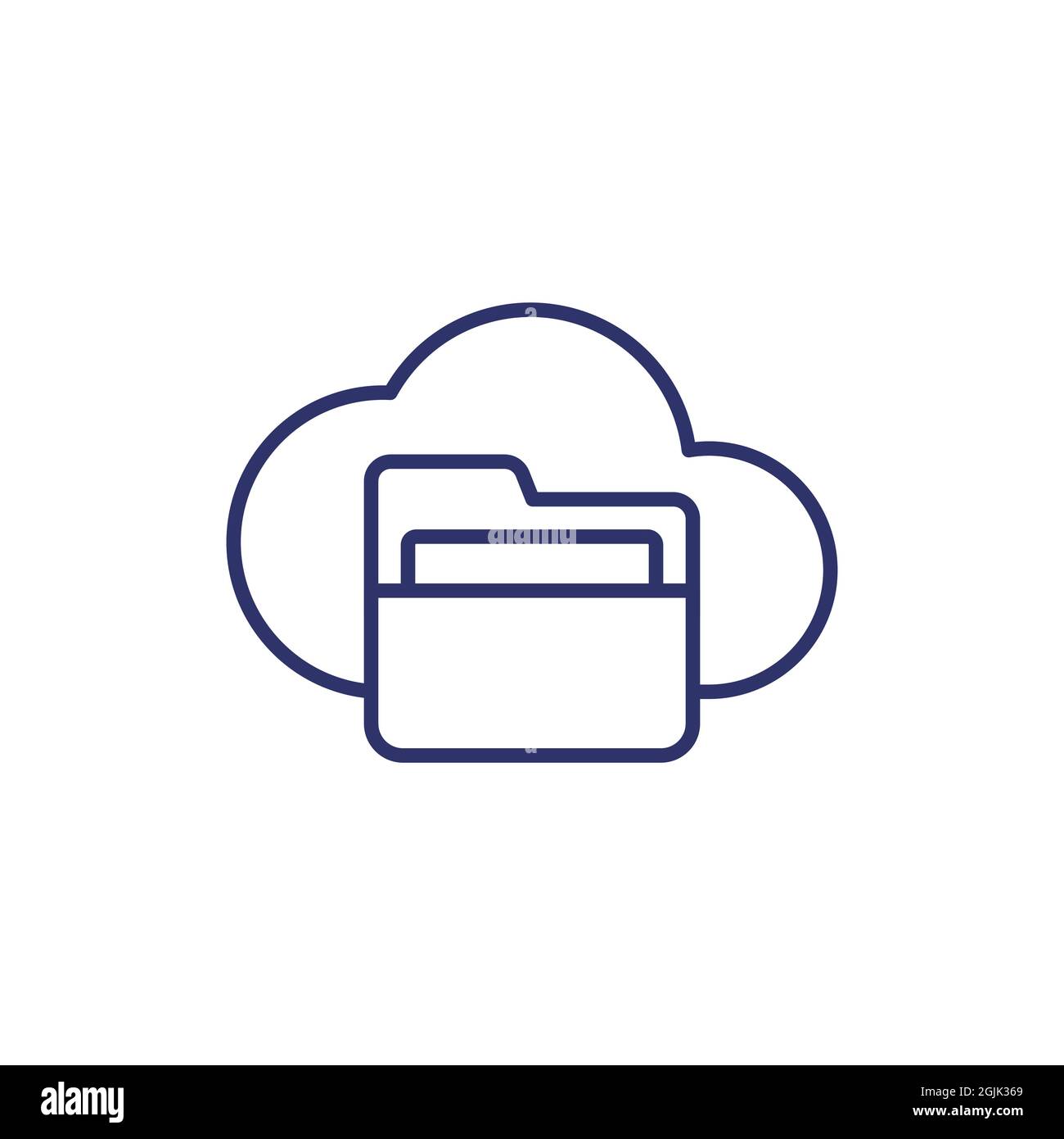 cloud folder line icon on white, vector Stock Vector Image & Art - Alamy