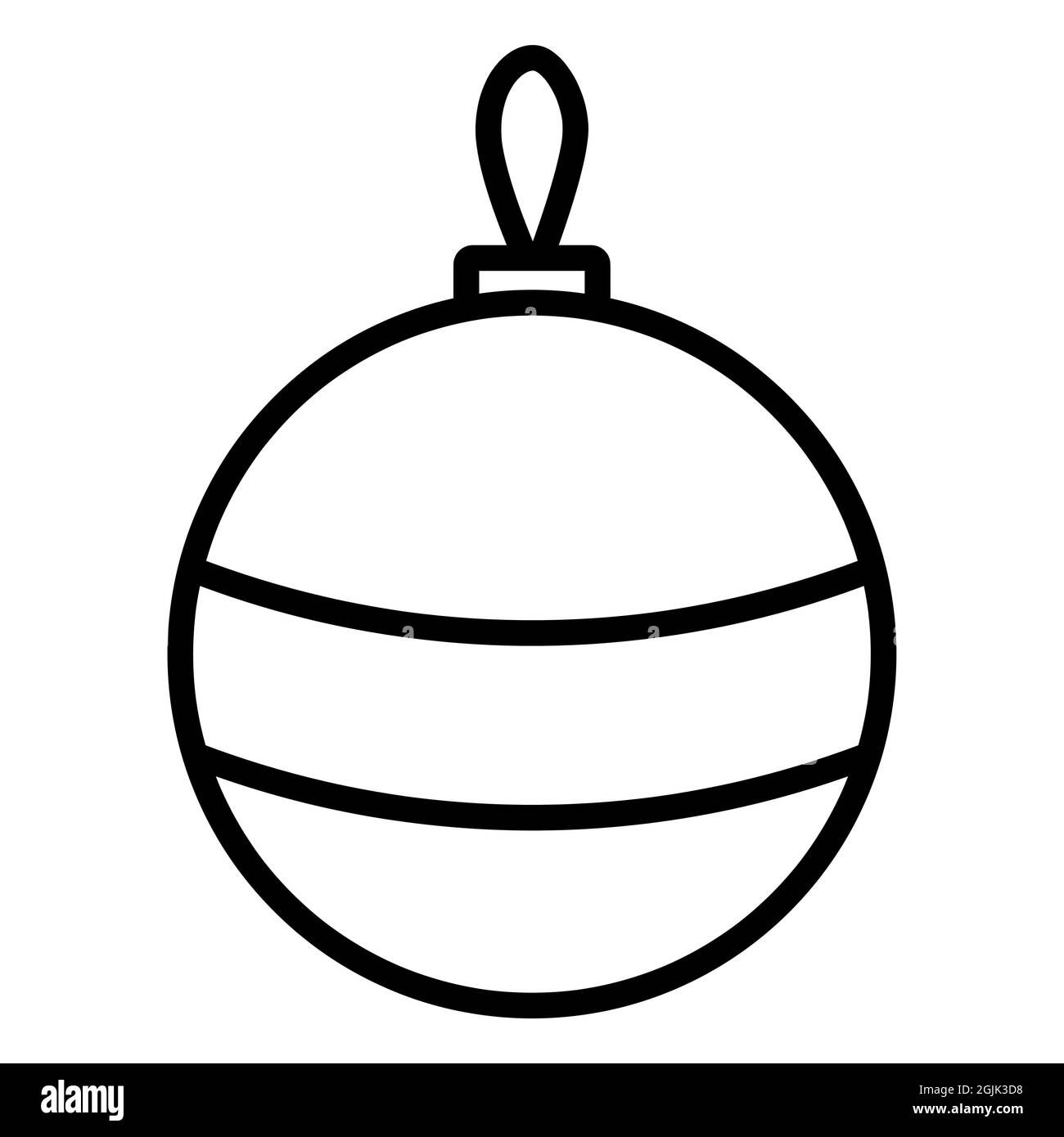 Vector monochrome illustration of christmas ball logo Simple outline ...