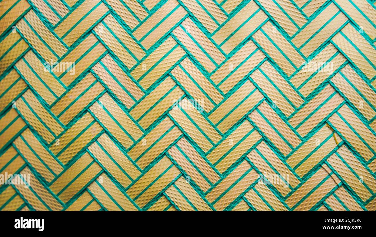 Beautiful green zigzag background in selective focus Stock Photo