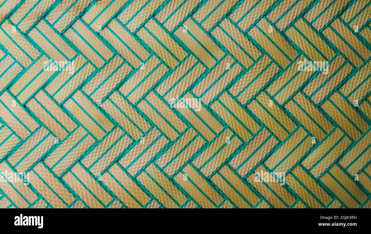 Beautiful green zigzag background in selective focus Stock Photo