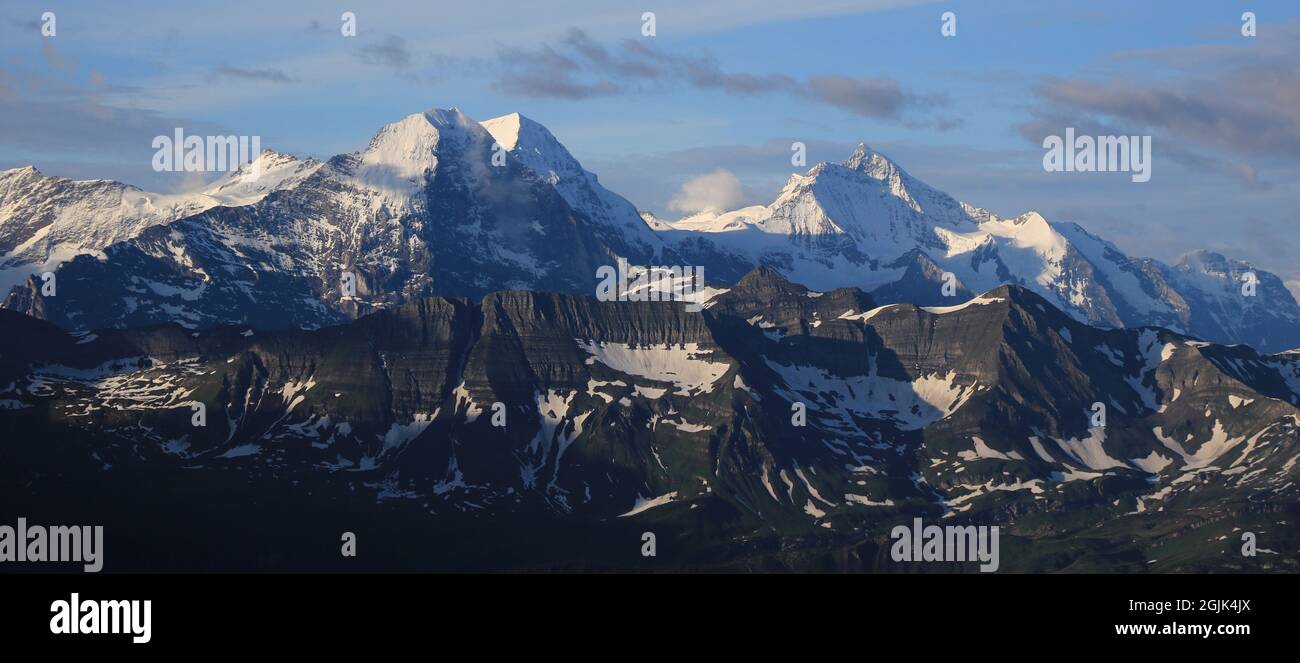 Famous mountain range Eiger, Monch and Jungfrau Stock Photo - Alamy