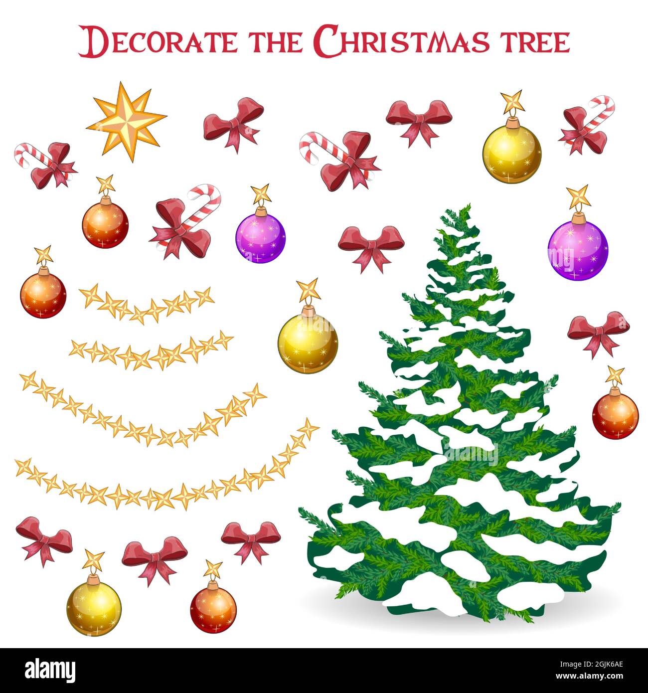 Christmas tree, Christmas balls, decorate a Christmas tree, game, set