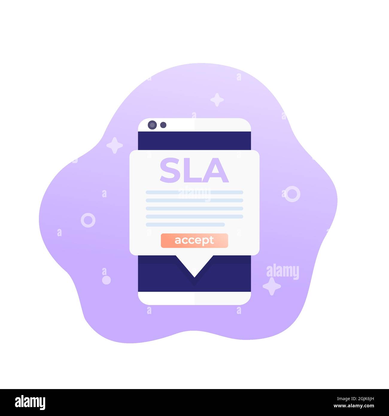 SLA, service level agreement in mobile app, vector Stock Vector