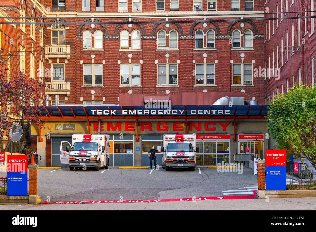 Ambulances, Teck Emergency Centre, St Pauls Hospital, Vancouver, British Columbia, Canada Stock Photo