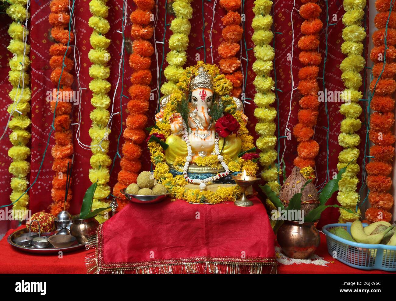 Beawar, Rajasthan, India, September 10, 2021 An idol of the elephant