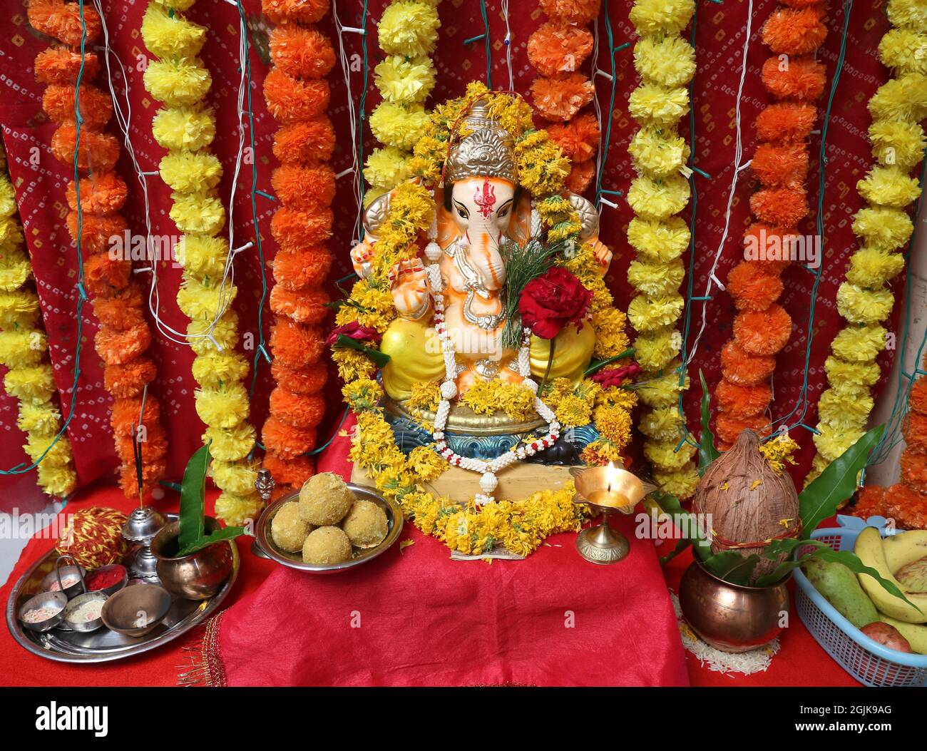 Beawar, Rajasthan, India, September 10, 2021 An idol of the elephant