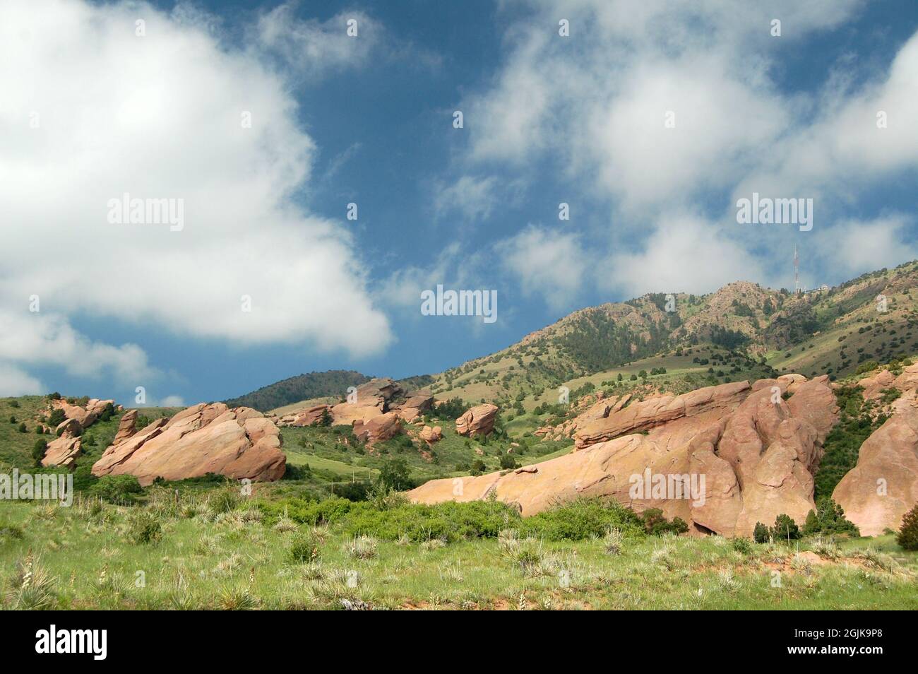 Scenic Colorado springtime landscape at Red Rocks Park with sandstone ...