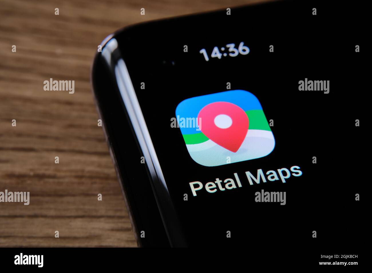 Petal maps app Stock Photo