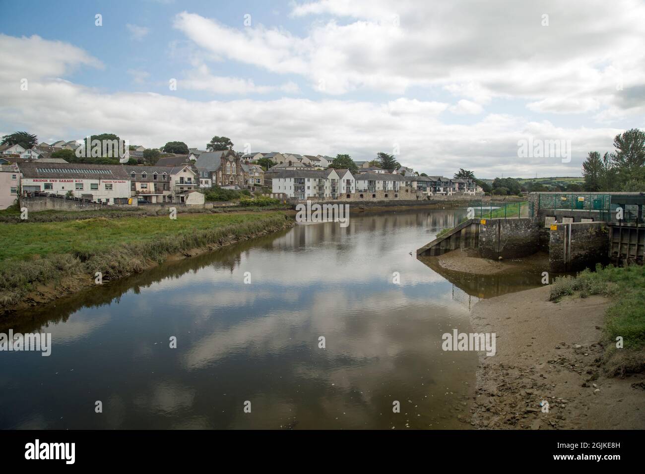 Wadebridge, Cornwall, England, August 30th, 2021, view of the River Camel at Molesworth Street. Stock Photo