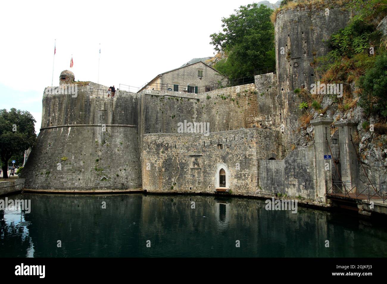 UNESCO world heritage site the city of Kotor in Montenegro. Old fortified town. Bay of Kotor. Stock Photo