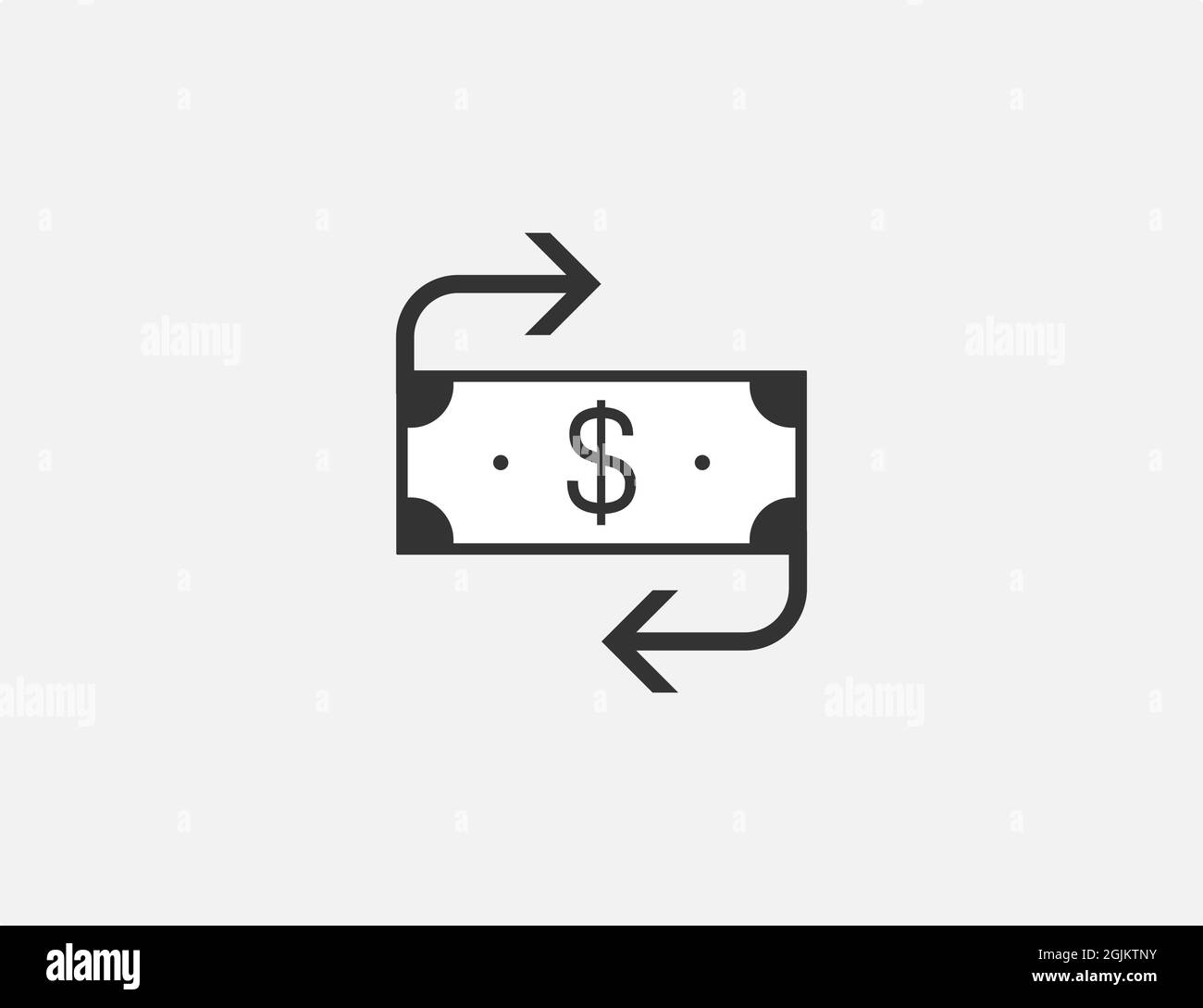 Vector illustration. Flat design. Money payment transfer icon Stock Vector
